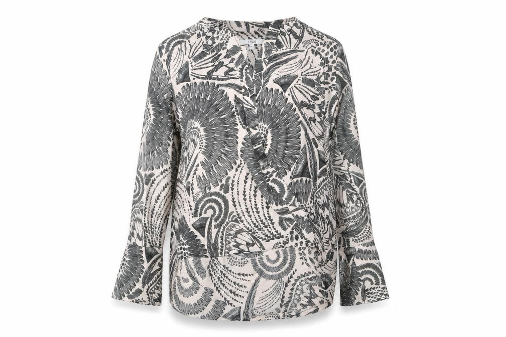 Next Women’s Black White Floral Tunic Blouse Size 16 Long Sleeve
