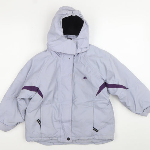Nevisport Girls Grey Ski Jacket 6 Years Waterproof Hooded Winter Coat