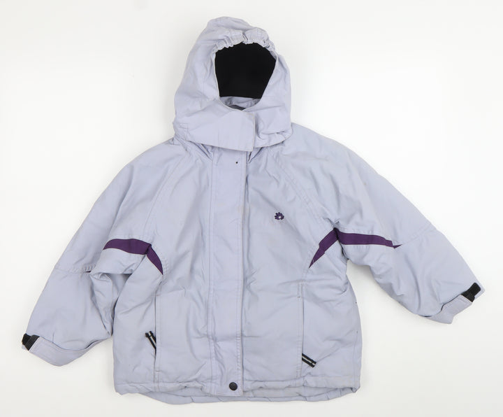 Nevisport Girls Grey Ski Jacket 6 Years Waterproof Hooded Winter Coat