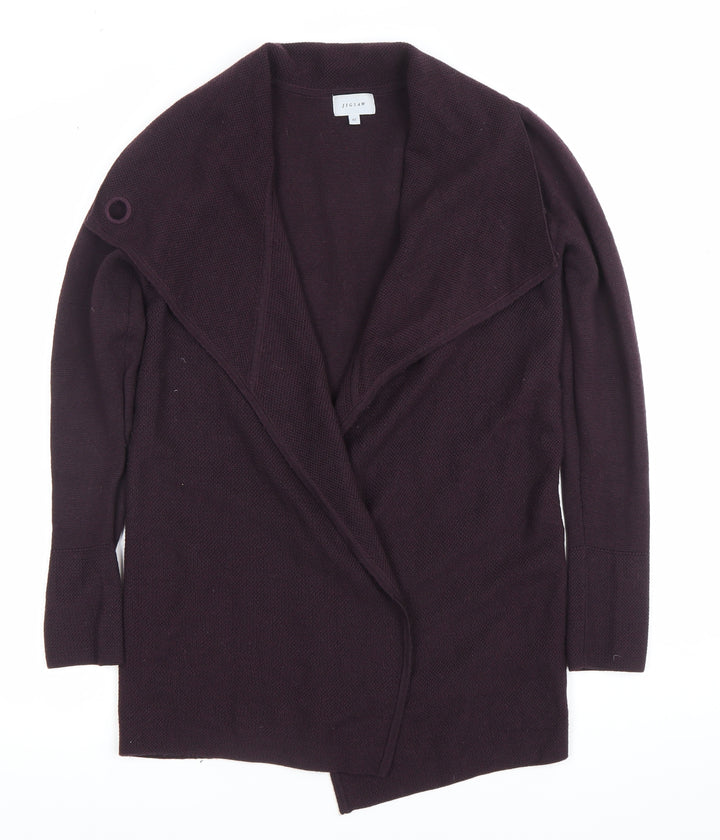 Jigsaw Womens Purple Wool Cardigan XS Long Sleeve V-Neck