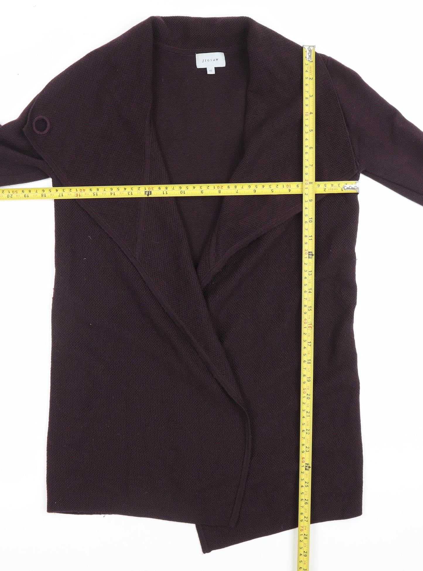 Jigsaw Womens Purple Wool Cardigan XS Long Sleeve V-Neck
