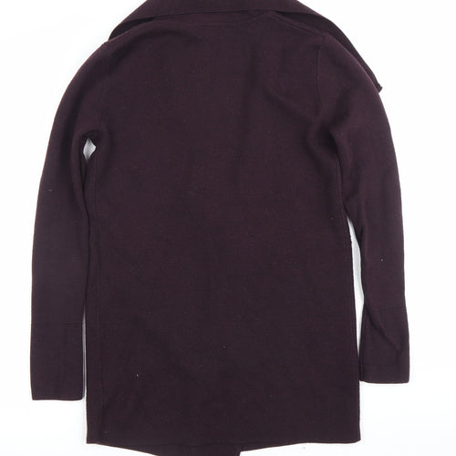 Jigsaw Womens Purple Wool Cardigan XS Long Sleeve V-Neck