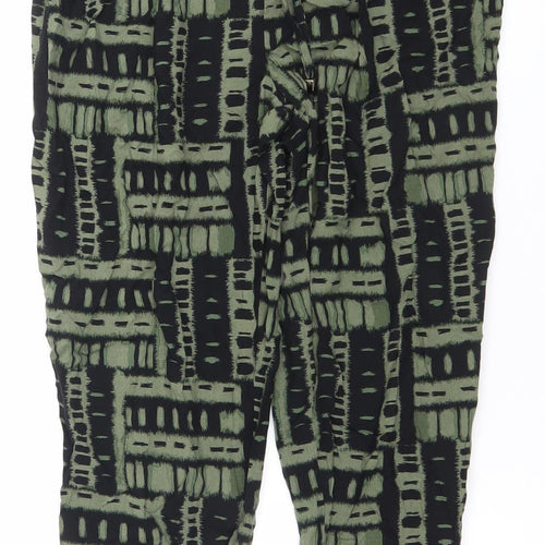 New Look Women’s Green Geometric Harem Trousers Size 8 Viscose
