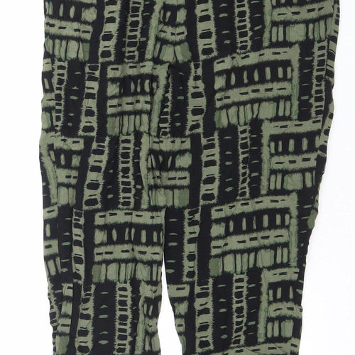 New Look Women’s Green Geometric Harem Trousers Size 8 Viscose
