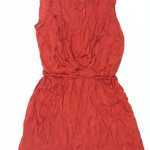 One Step Beyond Women’s Red One Shoulder Ruched A-Line Dress Size 10