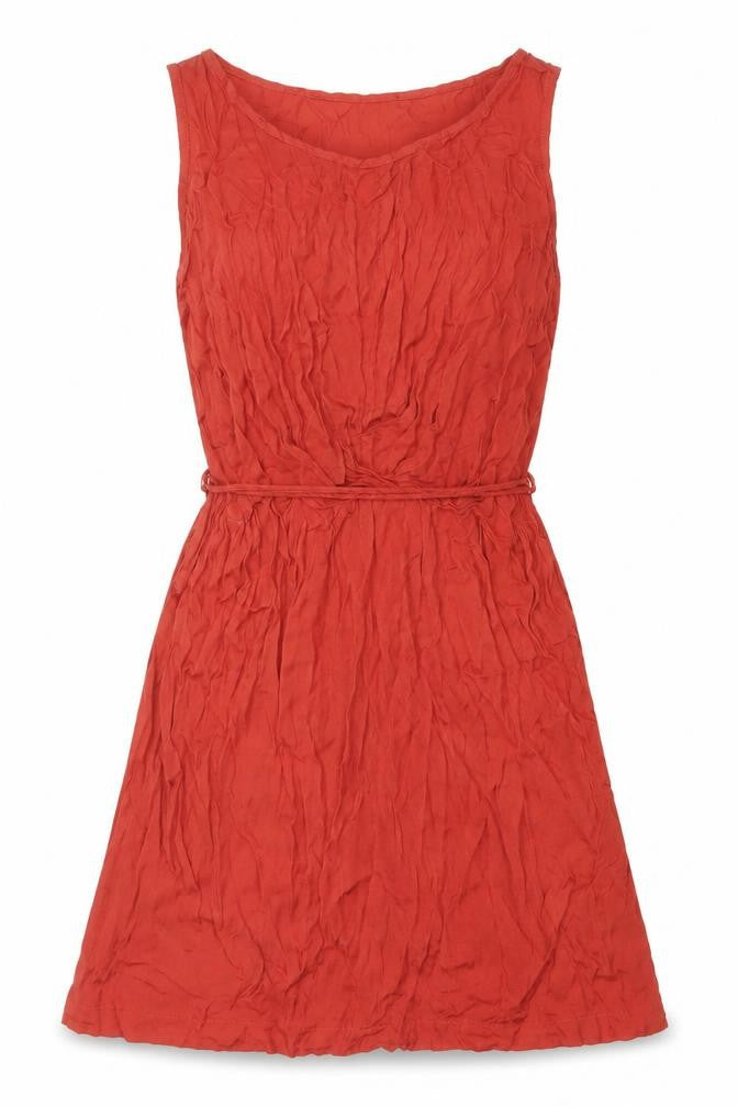 Front view of One Step Beyond Women’s Red One Shoulder Ruched A-Line Dress, size UK 10