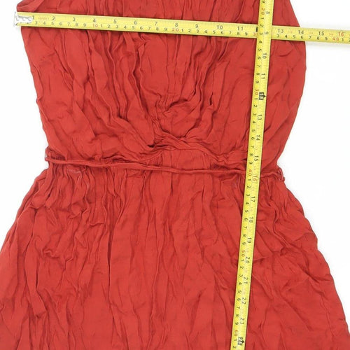 One Step Beyond Women’s Red One Shoulder Ruched A-Line Dress Size 10