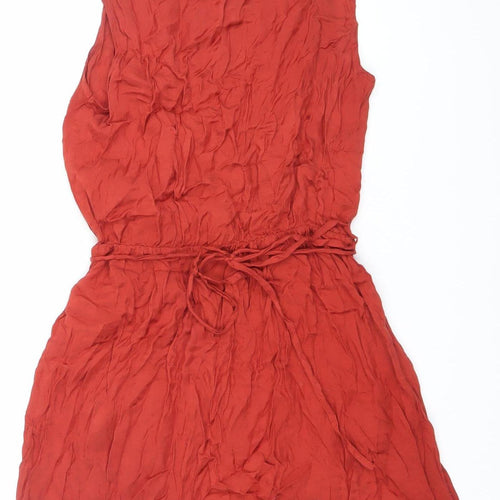 One Step Beyond Women’s Red One Shoulder Ruched A-Line Dress Size 10