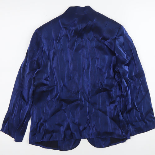 Eastex Women’s Blue Size 10 Floral Shawl Collar Suit Jacket