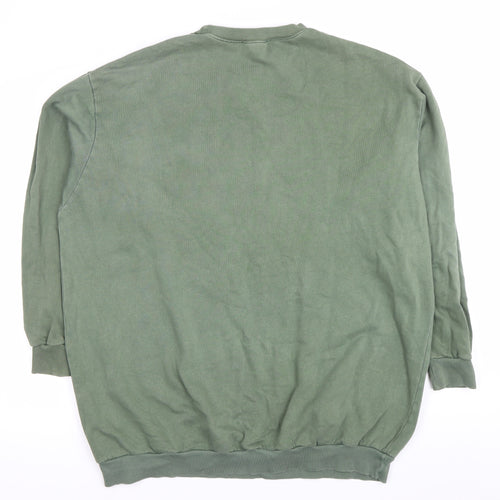 Pull&Bear Unisex Green Boston Logo Sweatshirt XL Cotton Blend