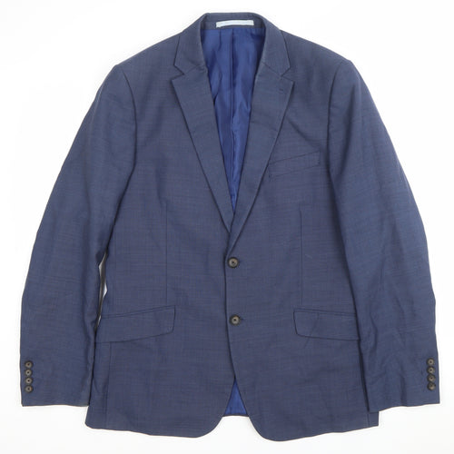 Marks and Spencer Men’s Blue Wool Blend Suit Jacket 40in Chest M