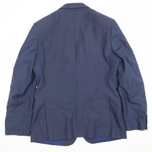 Marks and Spencer Men’s Blue Wool Blend Suit Jacket 40in Chest M