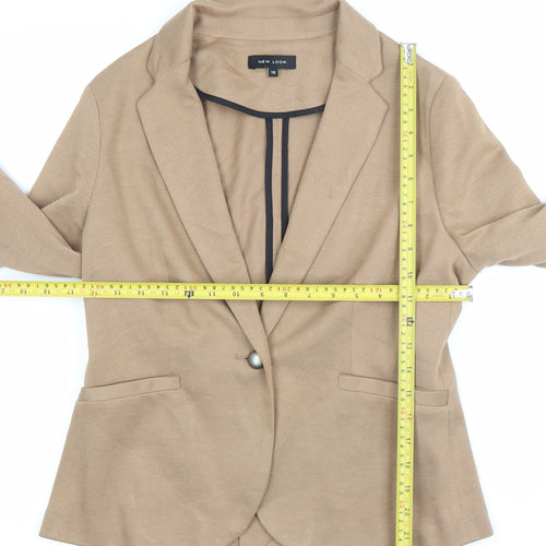 New Look Women Beige Blazer Jacket UK 12 Single Breasted Workwear