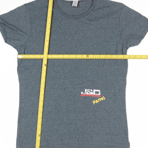 Gildan Men’s Grey Racing Graphic T-Shirt Size L Short Sleeve Crew Neck