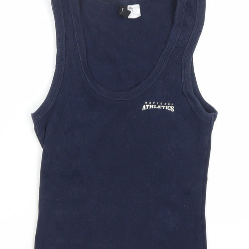 H&M Divided Women’s Blue Tank Top Size 8 Slim Fit Cotton