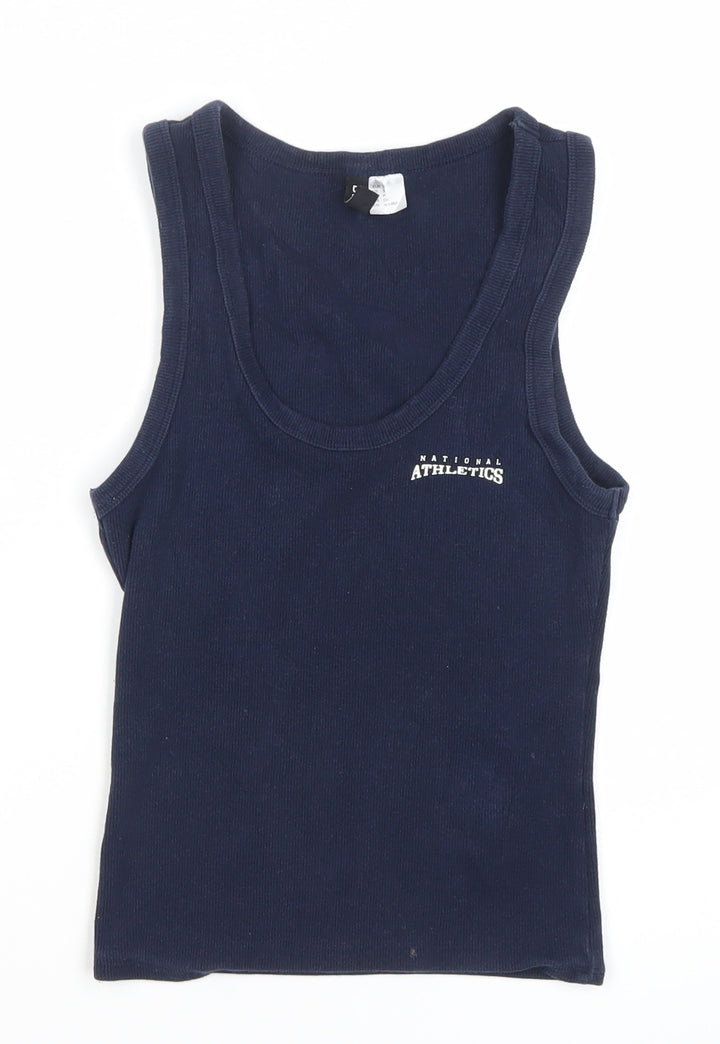 H&M Divided Women’s Blue Tank Top Size 8 Slim Fit Cotton