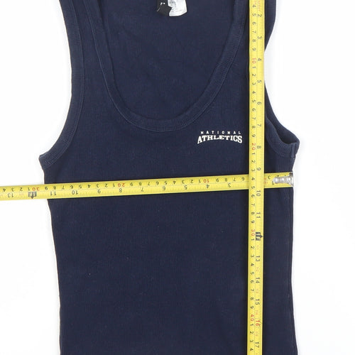 H&M Divided Women’s Blue Tank Top Size 8 Slim Fit Cotton