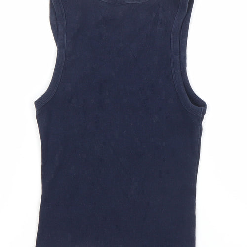 H&M Divided Women’s Blue Tank Top Size 8 Slim Fit Cotton