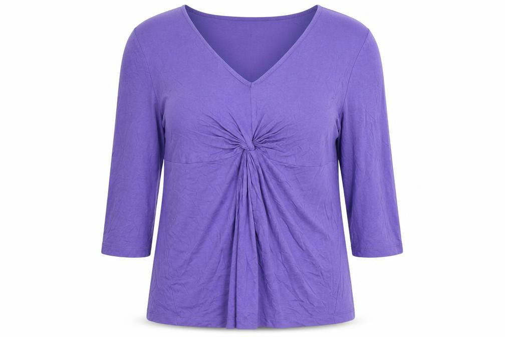 Front view of Fenn Wright Manson Women’s Petite Purple Viscose Tunic Blouse L