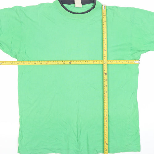 Oldline Men’s Green Cotton Crew Neck Short Sleeve T-Shirt L
