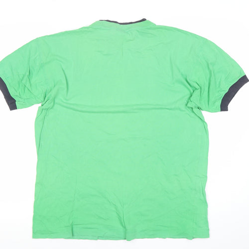 Oldline Men’s Green Cotton Crew Neck Short Sleeve T-Shirt L