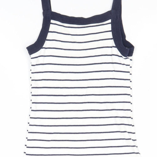 Marks and Spencer Women’s White Striped Tank Top Size 10-12 Cotton