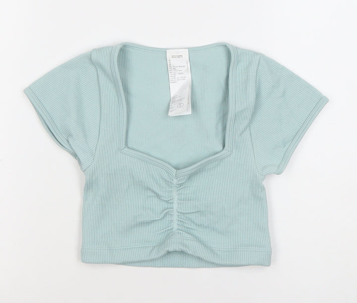 Gilly Hicks Women’s Blue XS Cropped Slim Fit Activewear T-Shirt