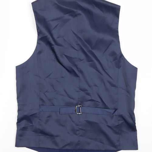 Moss 1851 Men’s Blue 36R Regular Fit Wool Blend Waistcoat