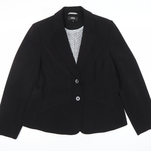 Marks and Spencer Women Black Size 16 Regular Fit Blazer Jacket