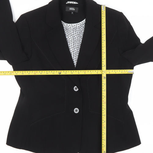 Marks and Spencer Women Black Size 16 Regular Fit Blazer Jacket