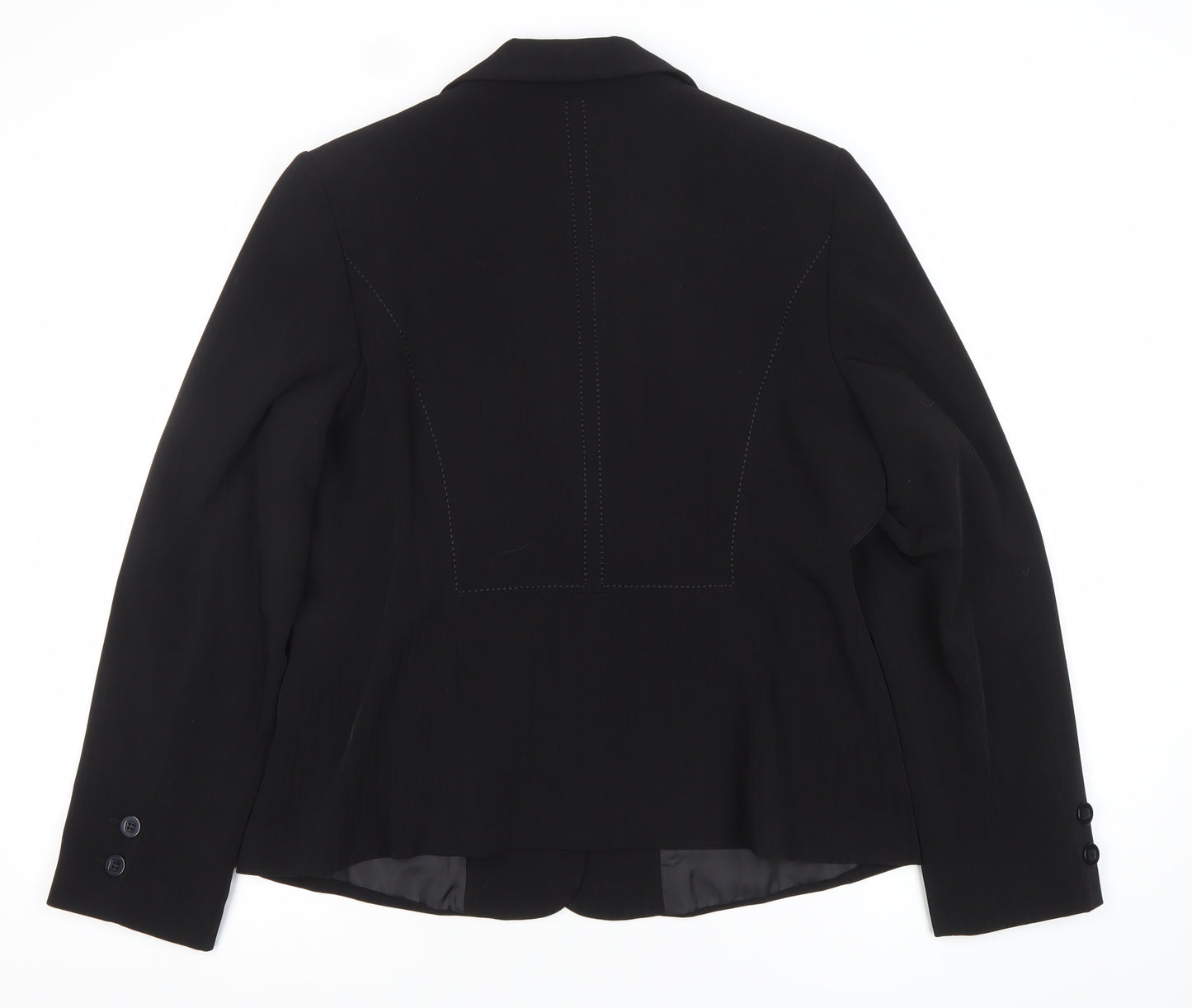 Marks and Spencer Women Black Size 16 Regular Fit Blazer Jacket