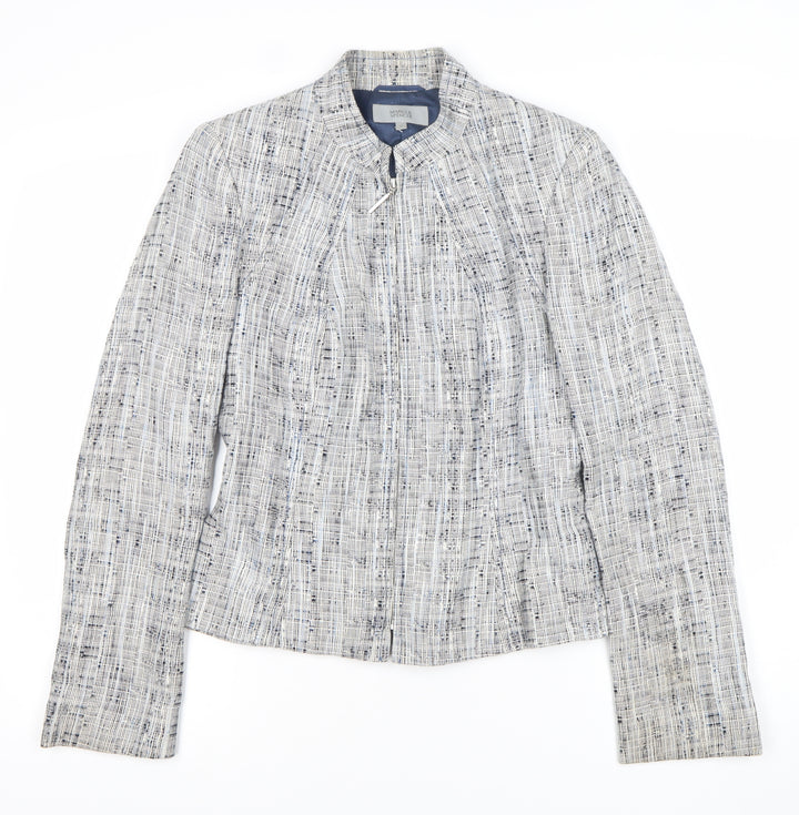 Marks and Spencer Women Grey Bouclé Blazer Jacket Size 10