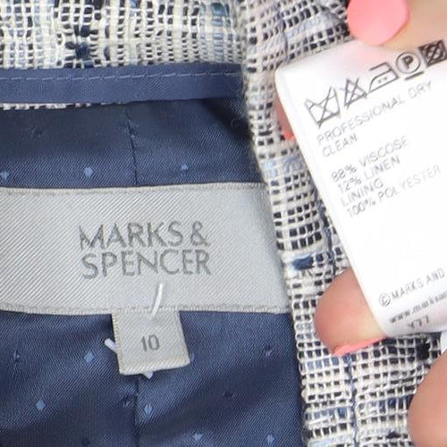 Marks and Spencer Women Grey Bouclé Blazer Jacket Size 10