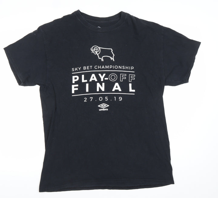Umbro Men's Black L Sports Graphic T-Shirt Derby Play-Off Final