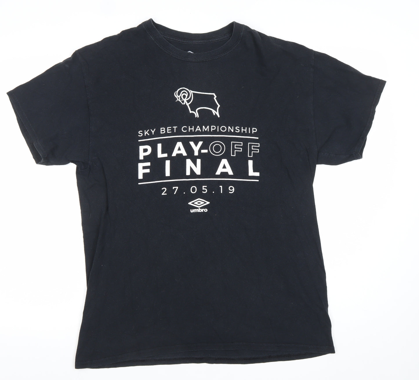Umbro Men's Black L Sports Graphic T-Shirt Derby Play-Off Final