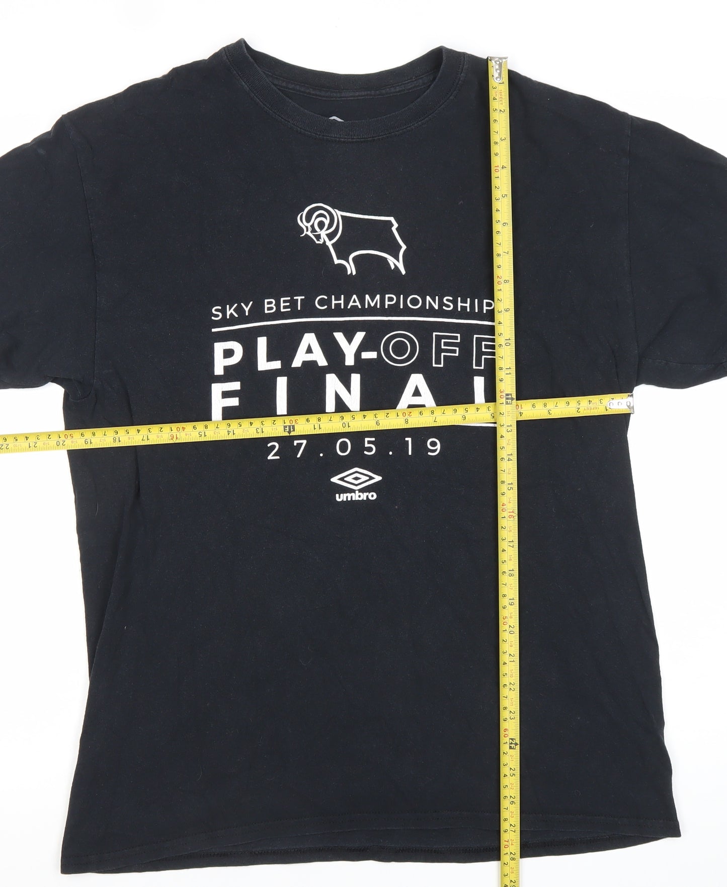 Umbro Men's Black L Sports Graphic T-Shirt Derby Play-Off Final