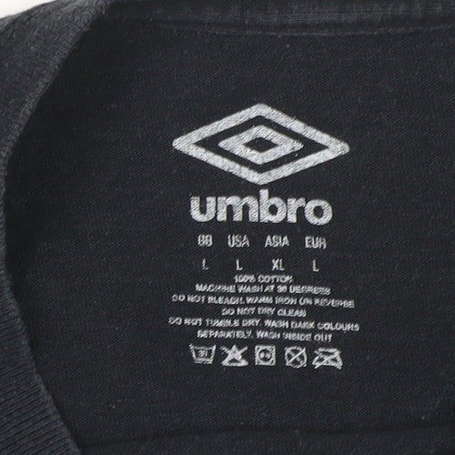 Umbro Men's Black L Sports Graphic T-Shirt Derby Play-Off Final