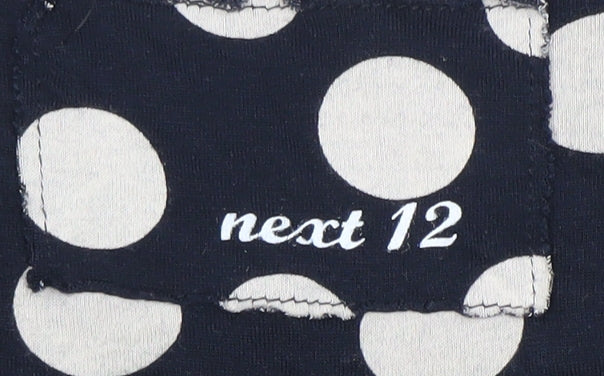 Next Women’s Black Polka Dot Ruffle Peplum Blouse Size 12