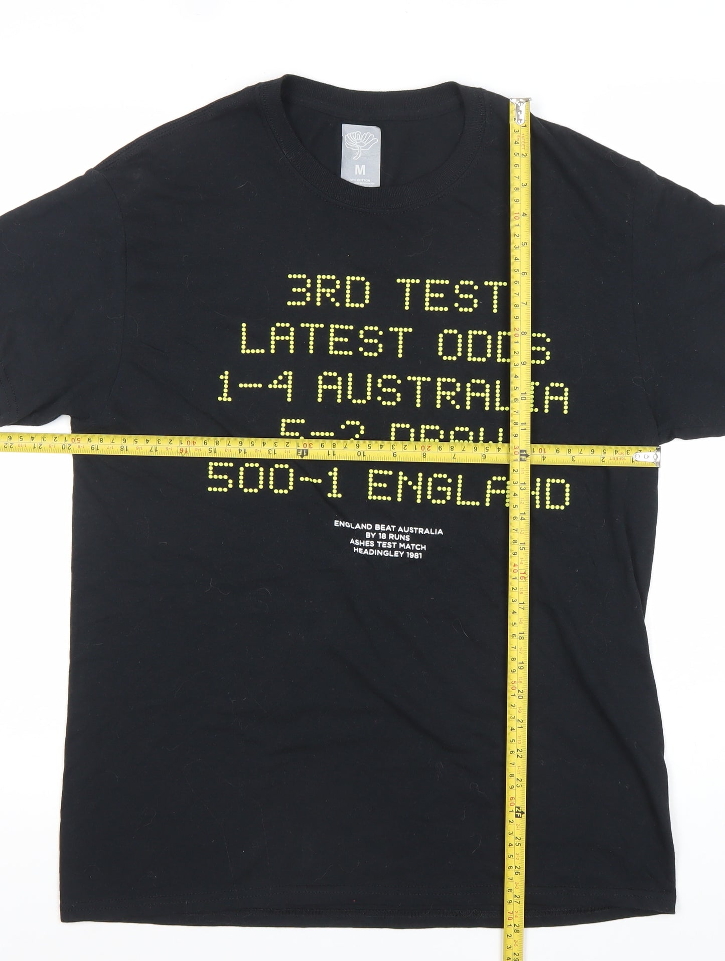 Men’s Black Sports Graphic T-Shirt Cotton Regular Fit M