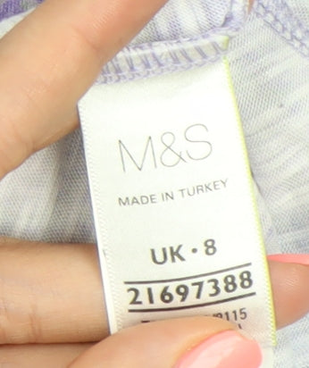 Marks and Spencer Women’s Multicoloured Size 8 Round Neck T-Shirt