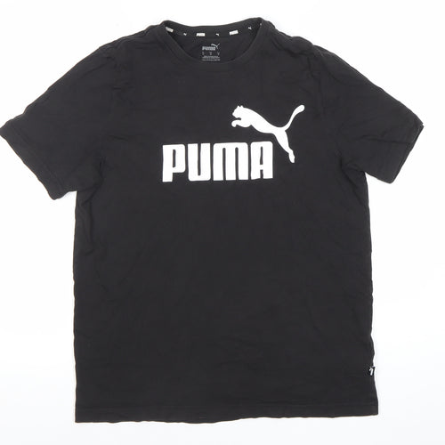 Puma Men's Black Medium Crew Neck Short Sleeve Logo T-Shirt
