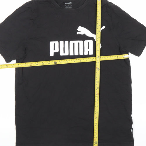 Puma Men's Black Medium Crew Neck Short Sleeve Logo T-Shirt