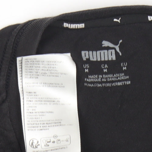 Puma Men's Black Medium Crew Neck Short Sleeve Logo T-Shirt