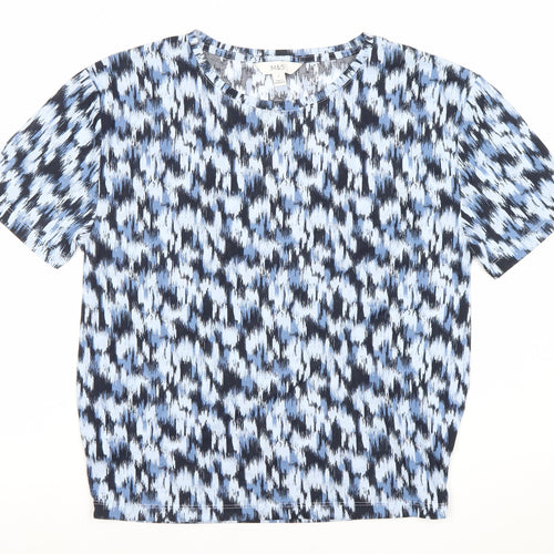 Marks and Spencer Women’s Blue Size 6 Geometric T-Shirt
