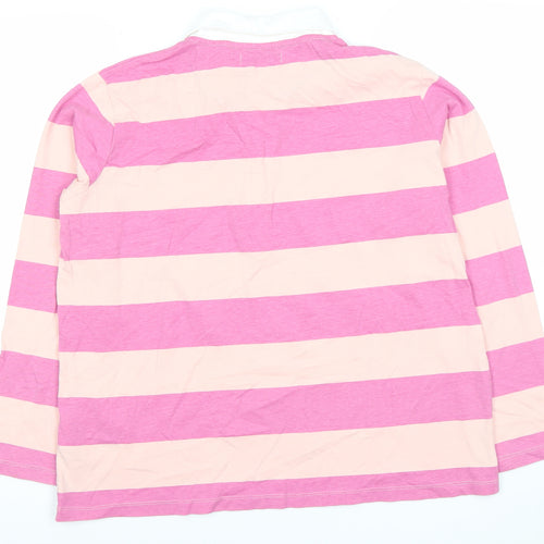 U.S. Polo Assn. Men’s Pink Striped Long Sleeve Polo Shirt L