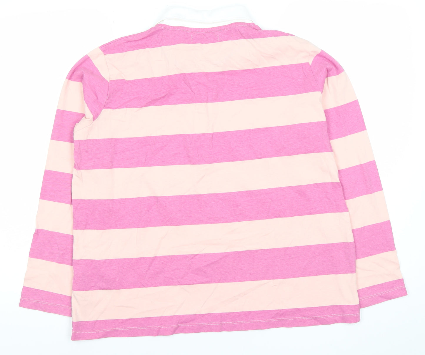 U.S. Polo Assn. Men’s Pink Striped Long Sleeve Polo Shirt L