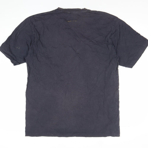 88 Casually Men’s Black Graphic T-Shirt Large Cotton Retro Crew Neck