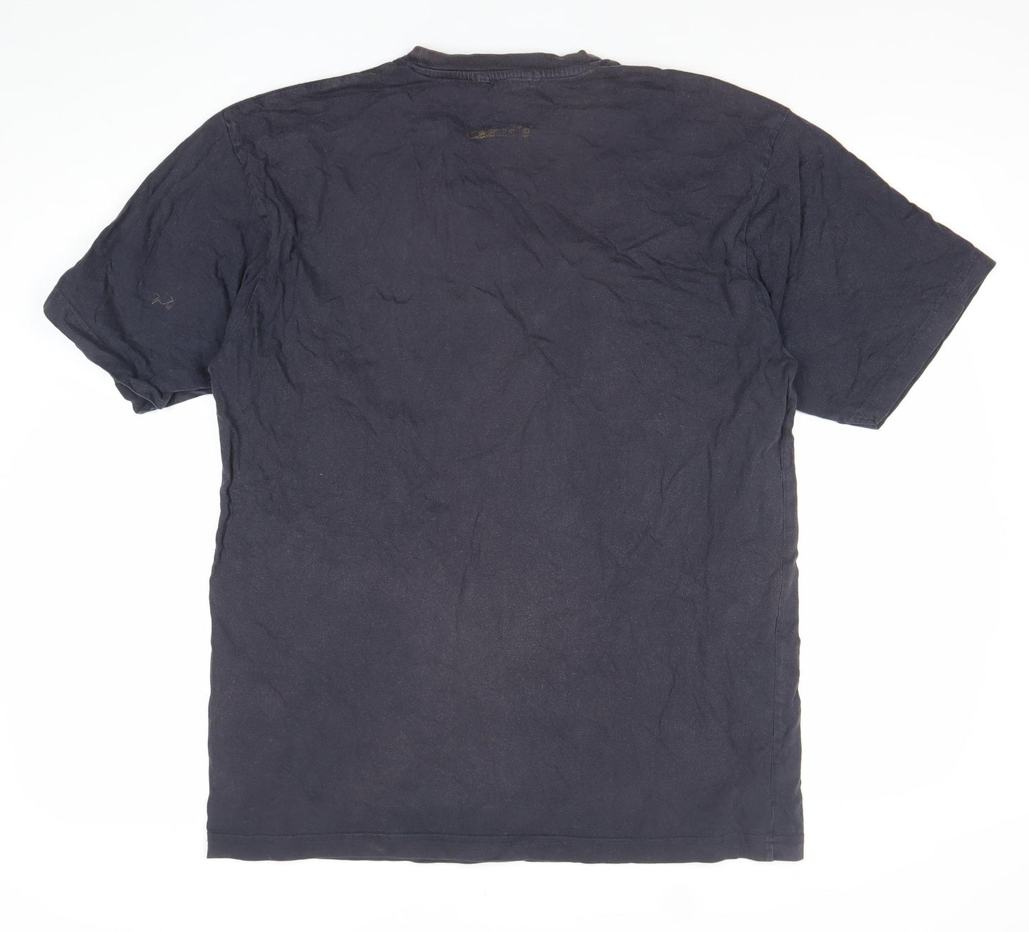 88 Casually Men’s Black Graphic T-Shirt Large Cotton Retro Crew Neck