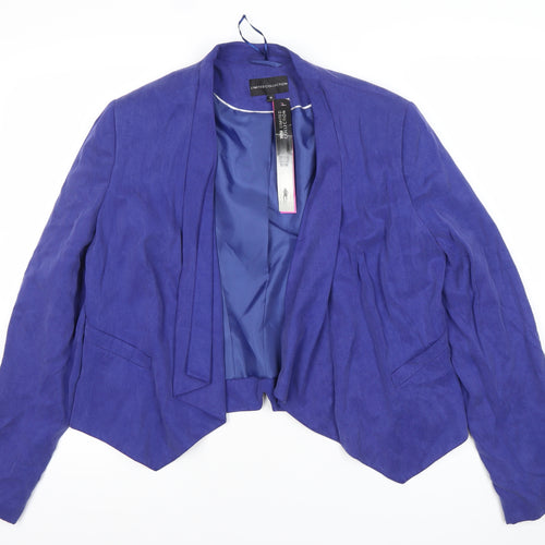 Marks and Spencer Women Blue Size 16 Blazer Shawl Collar Workwear Jacket