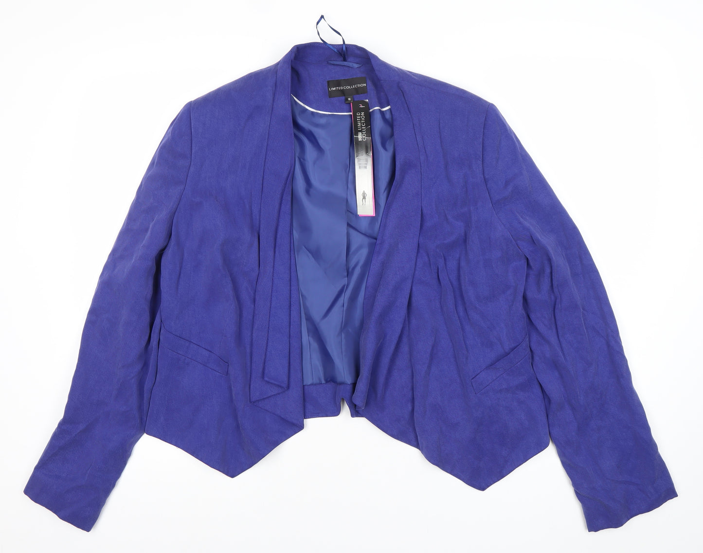 Marks and Spencer Women Blue Size 16 Blazer Shawl Collar Workwear Jacket